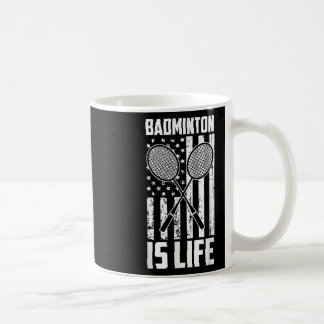 Badminton ist Leben - Vintage amerikanische Flagge Kaffeetasse