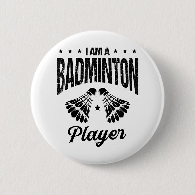 Badminton ist mein Leben Badminton Spieler Shuttle Button (Vorderseite)