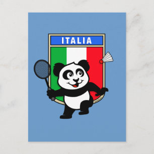 Badminton Italy Panda Postkarte
