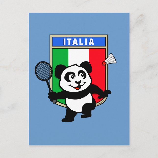 Badminton Italy Panda Postkarte (Vorderseite)