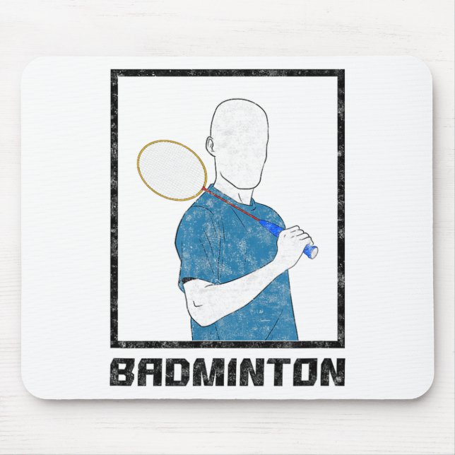 Badminton Junge Schläger Sport Mann Schläge  Mousepad (Vorne)