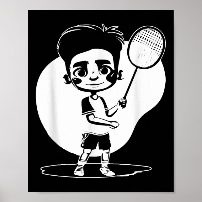 Badminton-Junge Schlägersport Shuttle  Poster (Vorne)