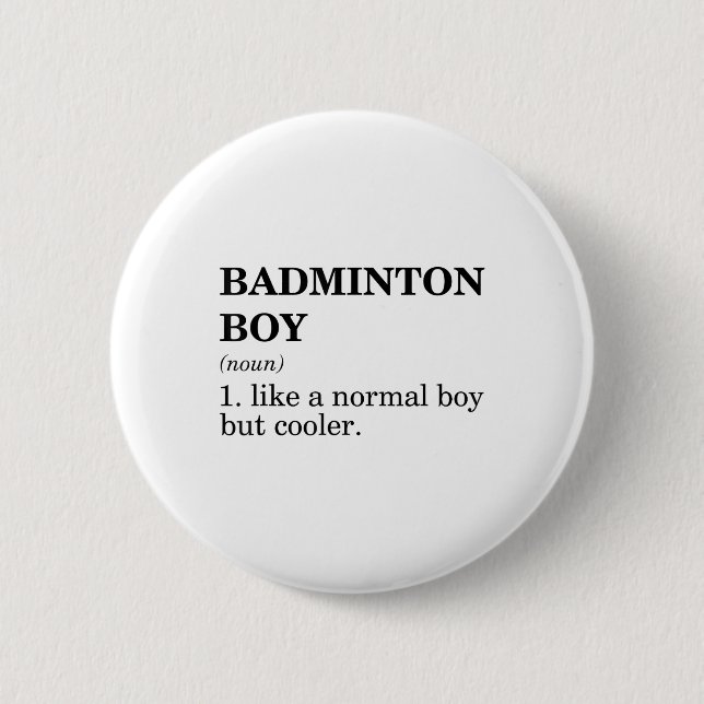 Badminton-Junge Substantiv Definition Federball Ba Button (Vorderseite)