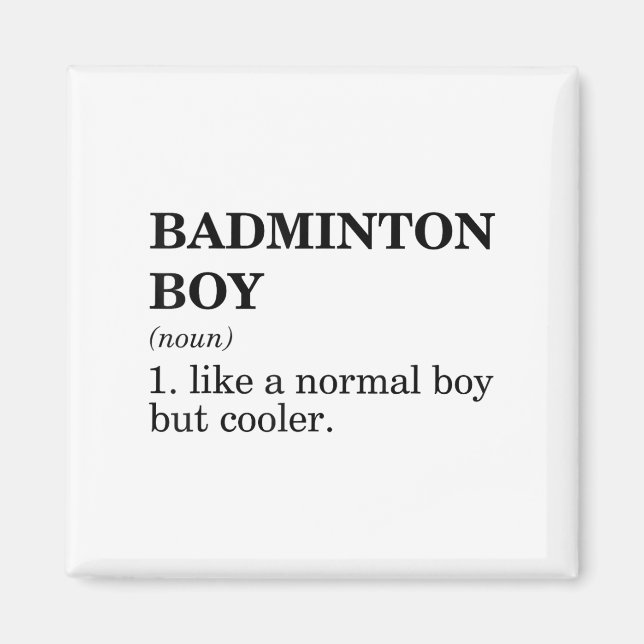 Badminton-Junge Substantiv Definition Federball Ba Magnet (Vorne)