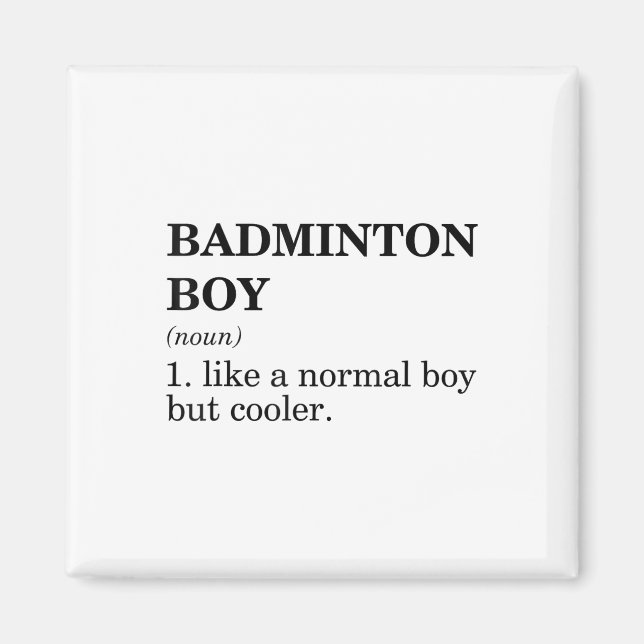 Badminton-Junge Substantiv Definition Shuttle Badm Magnet (Vorne)