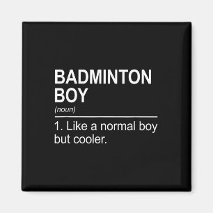 Badminton-Junge Substantiv Definition Shuttle Badm Magnet