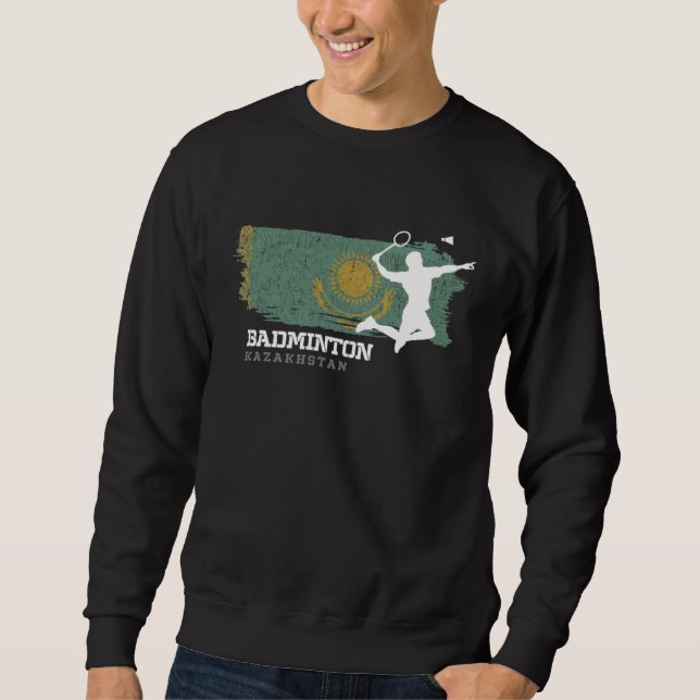 Badminton Kasachstan Netzsport Spieler Badminton Sweatshirt (Vorderseite)