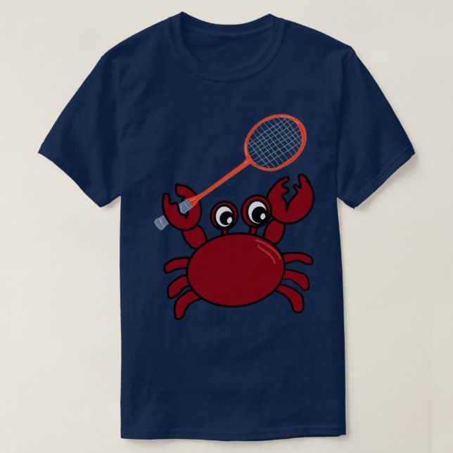 Badminton Kawaiii crab T T-Shirt (Design vorne)