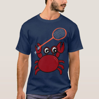 Badminton Kawaiii crab T T-Shirt