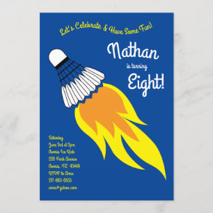 Badminton Kindergeburtstag Party Einladung