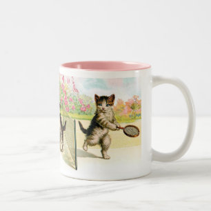 Badminton Kittens Vintag Art Zweifarbige Tasse