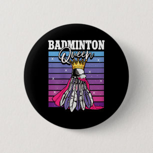 Badminton-Königin Shuttle-Spielerin Button