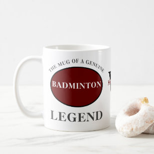 Badminton Legende Monogramm tragen Sie Ihren Namen Kaffeetasse