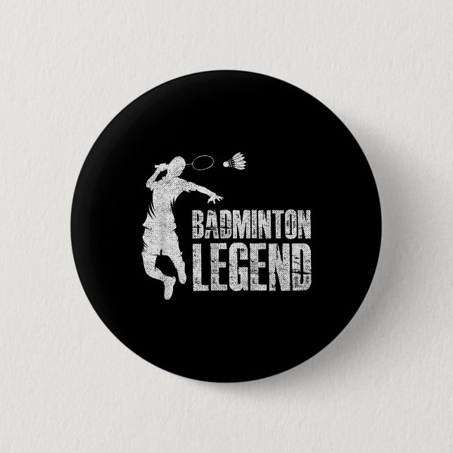 Badminton-Legende _ Schläger Shuttlecock _ Badmint Button (Vorderseite)