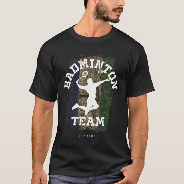 Badminton Lesotho Net Games Player Badminton T-Shirt (Vorderseite)