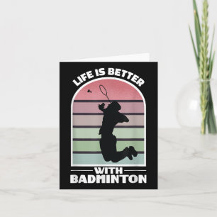 Badminton Life Funny Shuttle Retro Game Karte