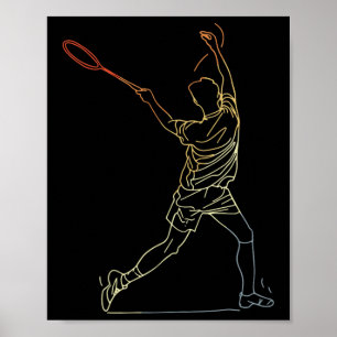 Badminton Linie Art Indoor Sport Poster