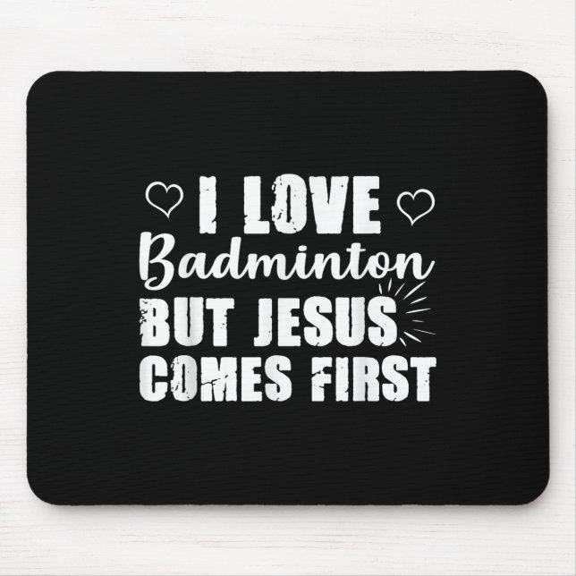 Badminton Lover Jesus kommt Erste Gott Kirche Chri Mousepad (Vorne)