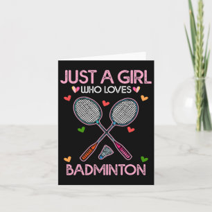 Badminton Lover Women T-Shirt Just A Girl Who Lieb Karte
