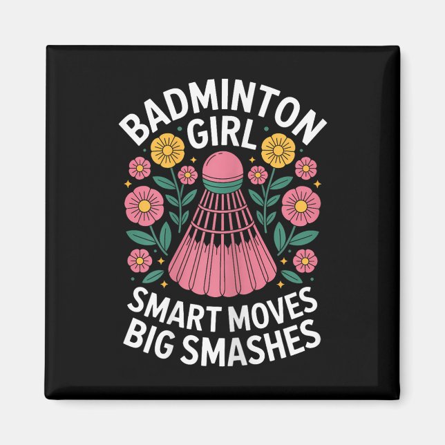 Badminton Mädchen Shuttle Lustig Badminton  Magnet (Vorne)