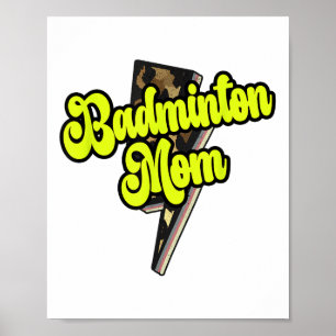Badminton-Mama Leopard Bolzen Donner Vintage-Sport Poster