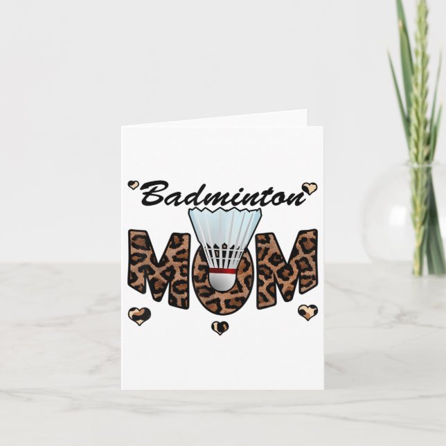 Badminton Mama Leopard Funny Badminton Mama Mütter Karte (Vorderseite)