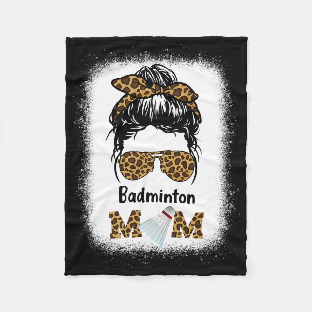 Badminton Mama Leopard Print Women Shuttle Fleecedecke (Vorderseite)