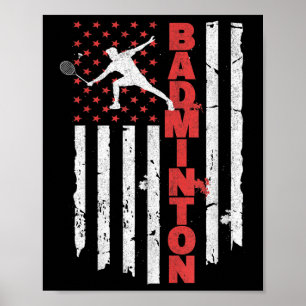 Badminton-Mannschaft Amerikanische Flagge USA Badm Poster