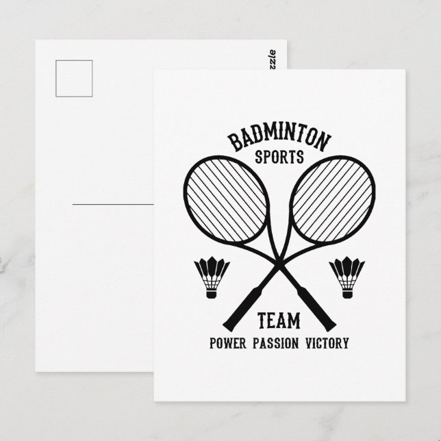 Badminton-Mannschaft Postkarte (Vorne/Hinten)