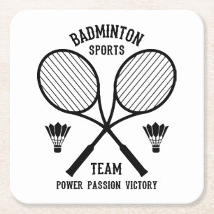 Badminton-Mannschaft Rechteckiger Pappuntersetzer