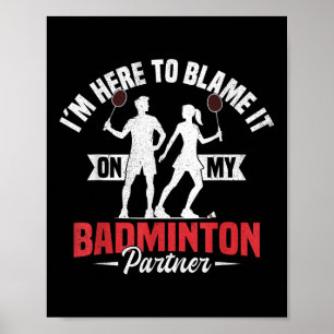 Badminton-Mannschaftsspielpartner-Shuttle-Spieler Poster