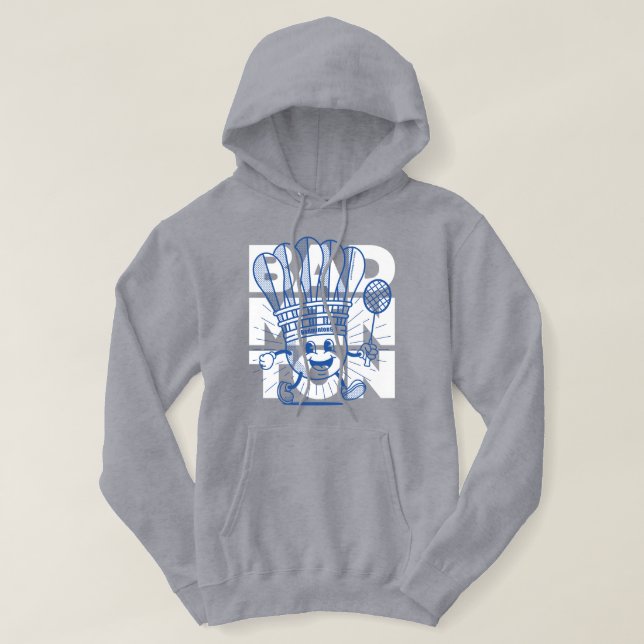 Badminton-Maskottchen OVERPRINT Hoodie (Design vorne)
