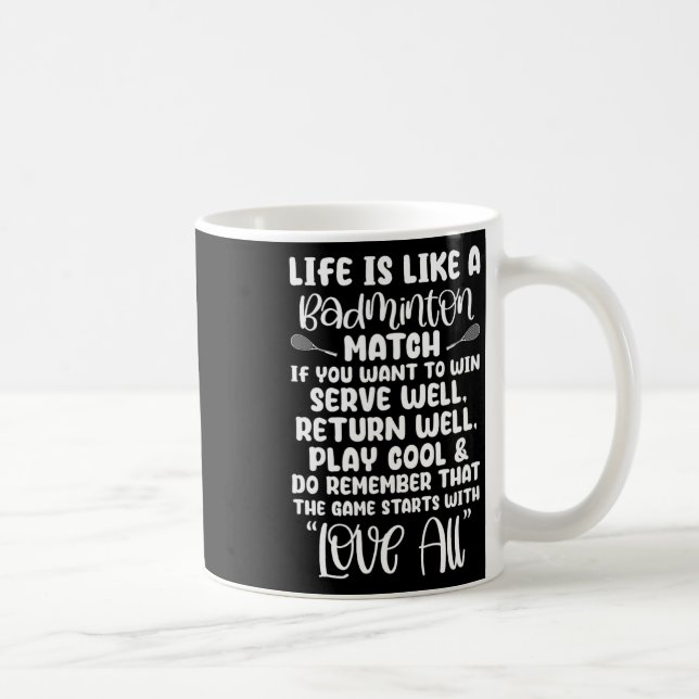 Badminton Match Sport Player Racket Shuttle Games Kaffeetasse (Rechts)