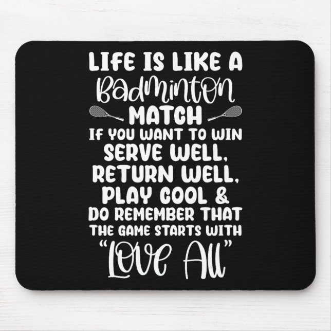 Badminton Match Sport Player Racket Shuttle Games Mousepad (Vorne)