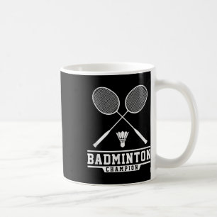 Badminton-Meister Badminton-Spieler Federball Spor Kaffeetasse