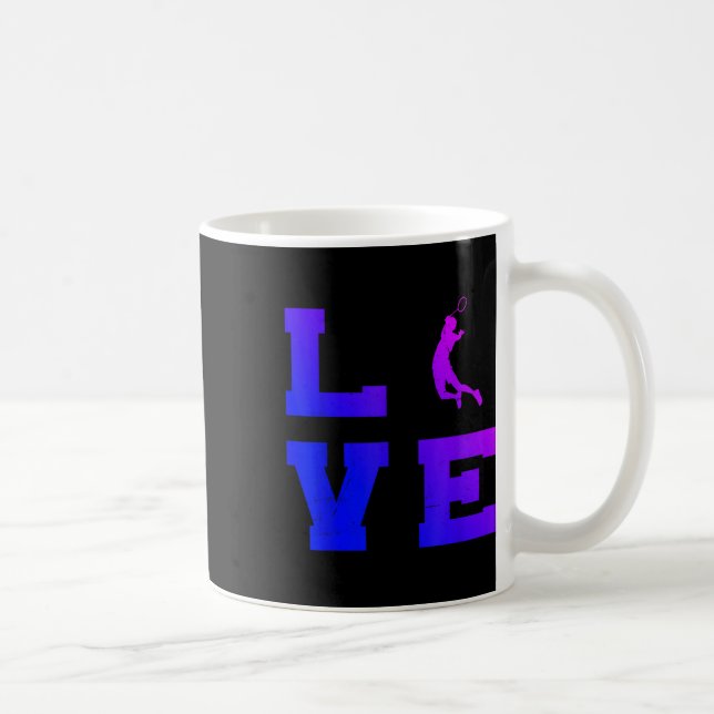 Badminton Mens Womens Badminton Player Shuttle Kaffeetasse (Rechts)