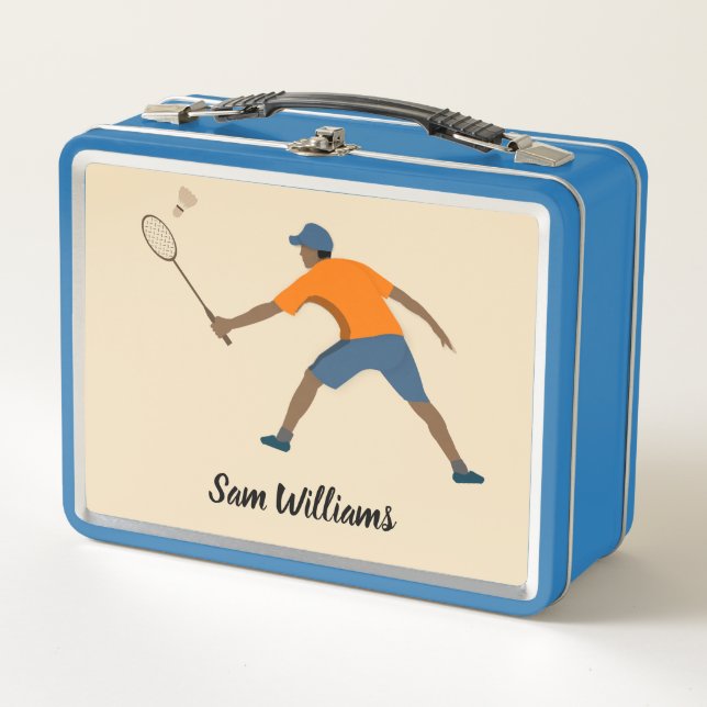 Badminton Metall Brotdose (Vorderseite)