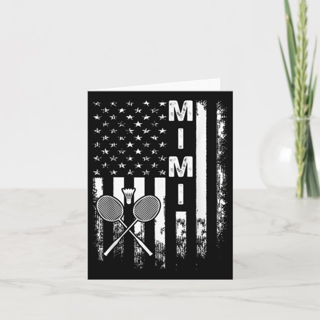 Badminton Mimi American Flag Vintage Christmas Xma Karte (Vorderseite)