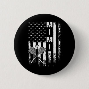 Badminton Mimi Amerikanische Flagge Vintage Weihna Button