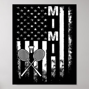 Badminton Mimi Amerikanische Flagge Vintage Weihna Poster