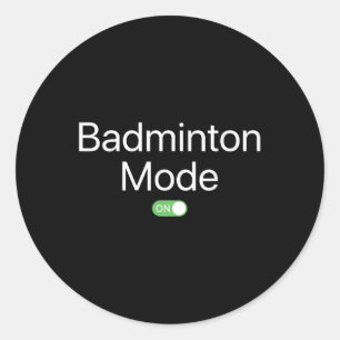 Badminton-Modus Auf Sportler-Smartphone-Design Runder Aufkleber