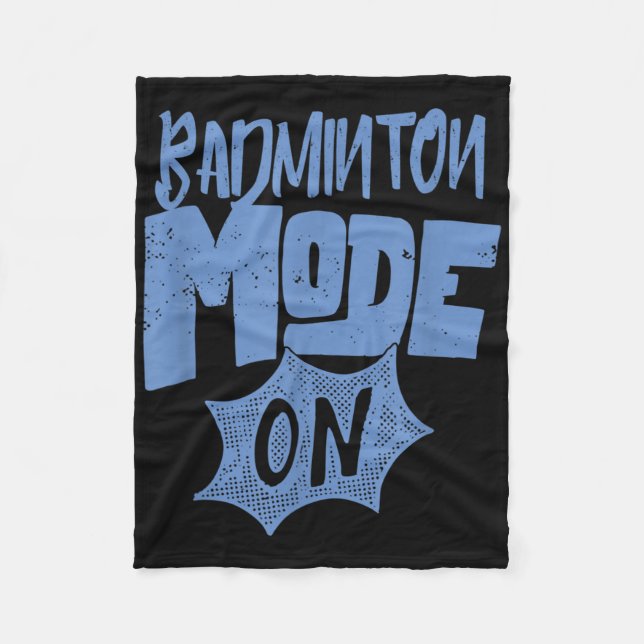 Badminton-Modus Ein Lustiger Badminton-Spieler  Fleecedecke (Vorderseite)