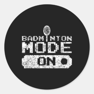 Badminton-Modus im Team-Shuttleservice Runder Aufkleber
