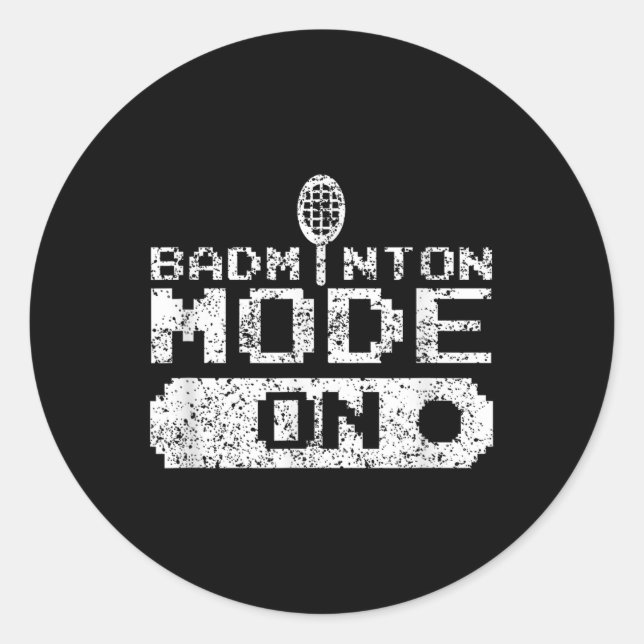 Badminton-Modus im Team-Shuttleservice Runder Aufkleber (Vorderseite)