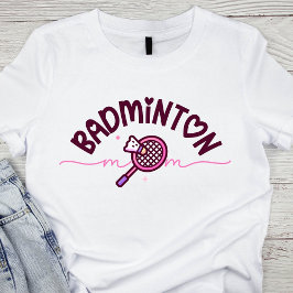 Badminton Mom Cute Sports Mom Racket and Birdie Tri-Blend Shirt