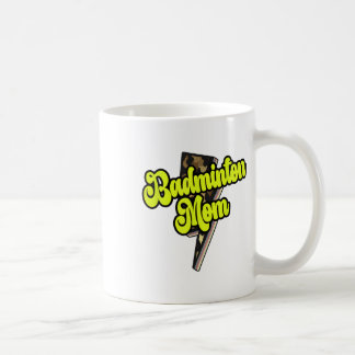 Badminton Mom Leopard Bolt Thunder Vintage Sports  Kaffeetasse