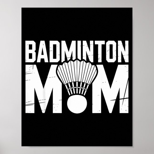 Badminton Mom Retro Women Badminton Lover Mommy Mo Poster (Vorne)