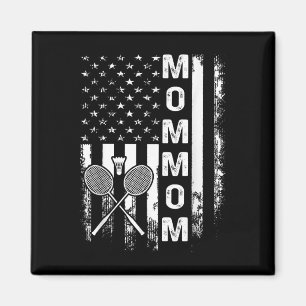 Badminton Mommom Amerikanische Flagge Vintage Weih Magnet