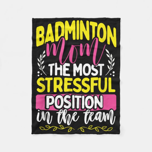 Badminton-Mutter-T-Shirt für Frauen Ehefrau oder M Fleecedecke (Vorderseite)