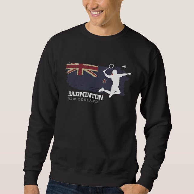 Badminton New Zealand Net Games Player Badminton Sweatshirt (Vorderseite)